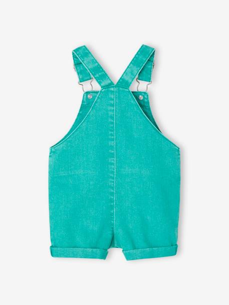 Dungaree Shorts with Adjustable Straps for Babies ecru+mint green 