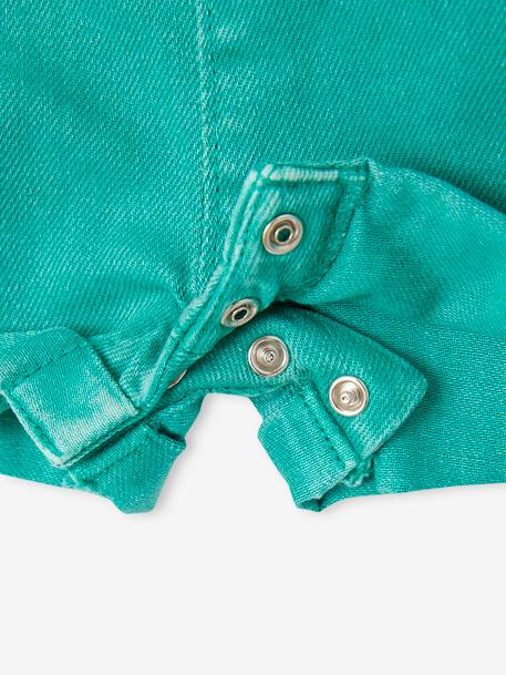 Dungaree Shorts with Adjustable Straps for Babies ecru+mint green 