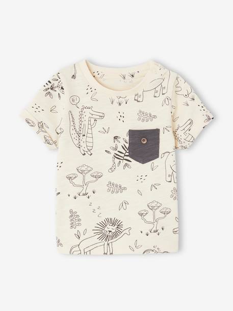 Jungle T-Shirt for Babies in Slub Jersey Knit ecru 