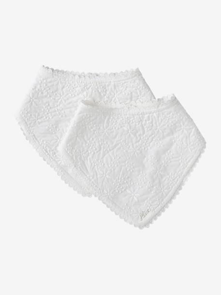 Set of 2 Bandanna Bibs white 