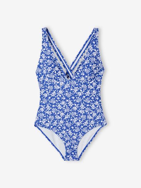 Floral Swimsuit for Women – Family Team Collection printed blue 