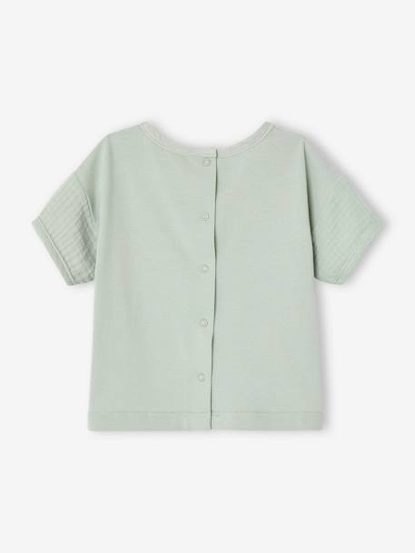 Short Sleeve Dual Fabric T-Shirt for Babies aqua green 