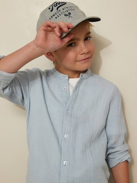 Cotton Gauze Shirt for Boys blue 