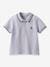 Piqué Knit Polo Shirt in Organic Cotton for Babies, by CYRILLUS grey blue 