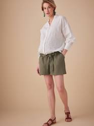 Maternity-Paperbag-Effect Cotton Gauze Shorts for Maternity, ENVIE DE FRAISE