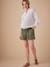 Paperbag-Effect Cotton Gauze Shorts for Maternity, ENVIE DE FRAISE olive 