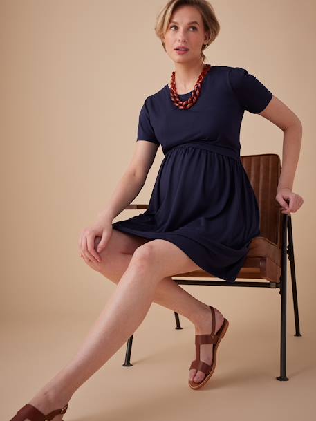 Eco-Responsible Maternity Dress, Limbo by ENVIE DE FRAISE navy blue 