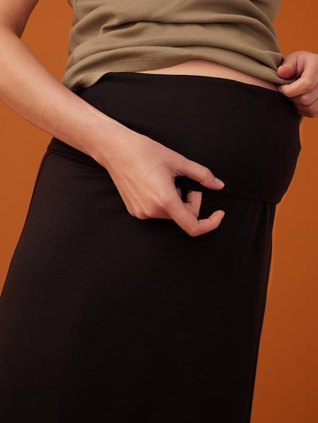 Long Skirt in Jersey Knit for Maternity, ENVIE DE FRAISE black 