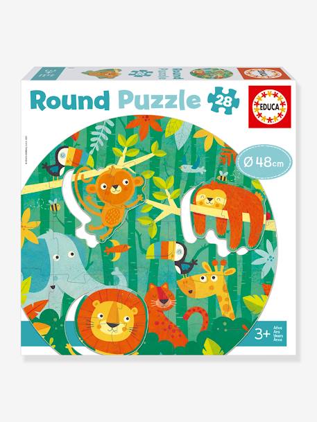 Round 28-Piece Puzzle, The Jungle - EDUCA green 