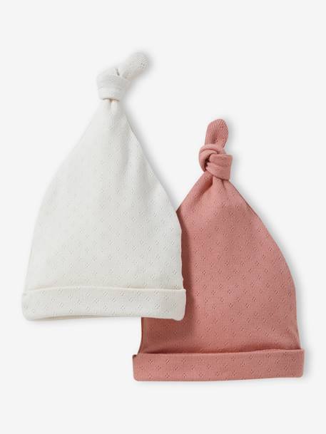 Pack of 2 Beanies for Babies pale pink 