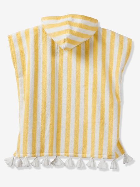 Bath Poncho for Children BLUE MEDIUM STRIPED+GREEN MEDIUM STRIPED+PINK MEDIUM STRIPED+striped yellow 