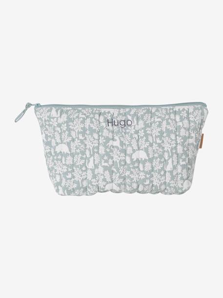 Toiletry Bag in Cotton Gauze for Children grey blue+printed blue+printed pink+WHITE MEDIUM ALL OVER PRINTED 