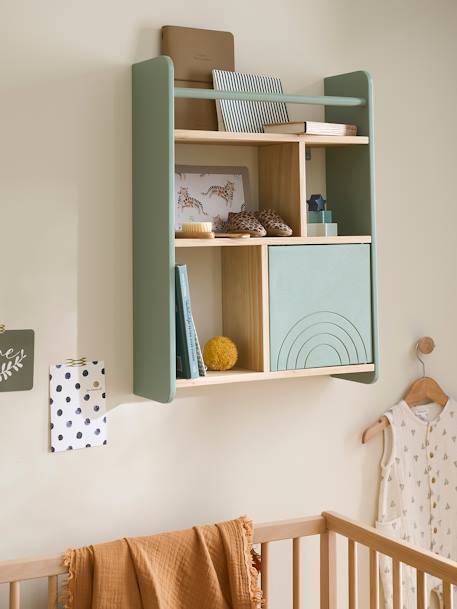 Wooden Shelf, Rainbow green 