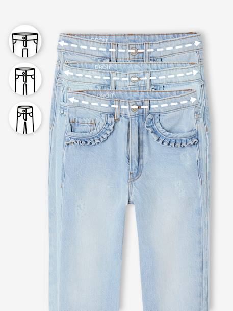 NARROW Hip, Straight Leg MorphologiK Jeans for Girls bleached denim+stone 