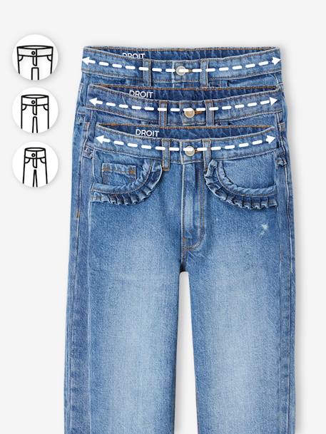 MEDIUM Hip, Straight Leg MorphologiK Jeans for Girls stone 