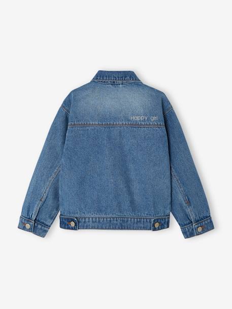 Denim Worker-Style Jacket for Girls denim blue+stone 