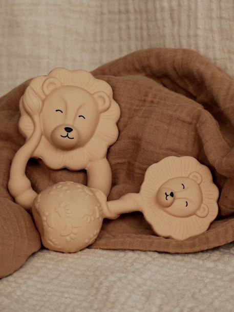 Rattle Teether - NATURBA beige+yellow 