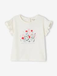 Baby-T-shirts & Roll Neck T-Shirts-T-Shirts-T-Shirt with Flowers in Relief, for Babies