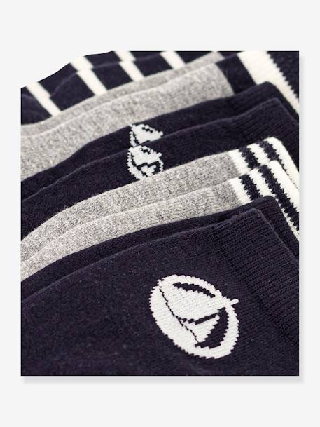 Pack of 5 Pairs of Socks for Children, by Petit Bateau navy blue 