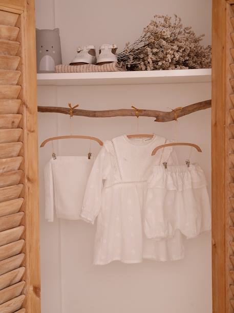 Occasion Wear Ensemble for Babies: Dress, Bloomers and Bonnet white 