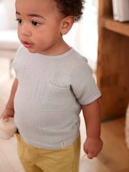 -Short Sleeve Dual Fabric T-Shirt for Babies