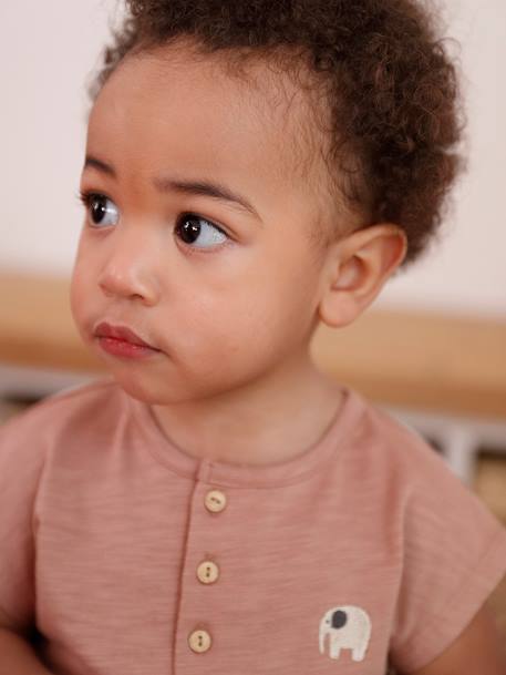 T-Shirt + Shorts Ensemble for Babies mint green+mocha 