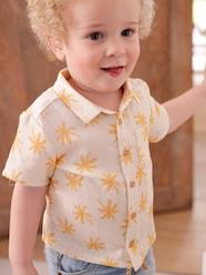 -Short Sleeve Shirt in Cotton Gauze for Babies