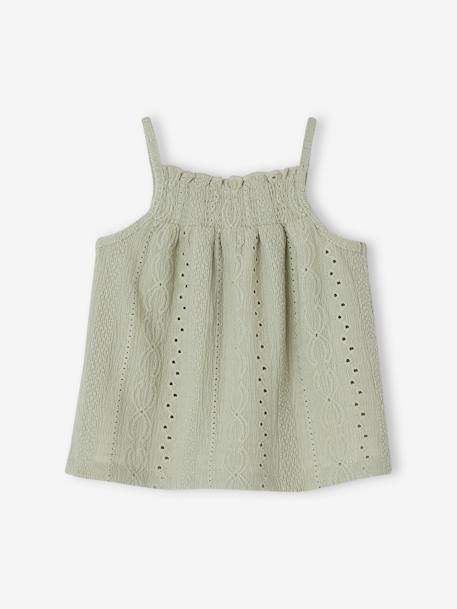 Strappy Fancy Knit Top for Babies sage green 