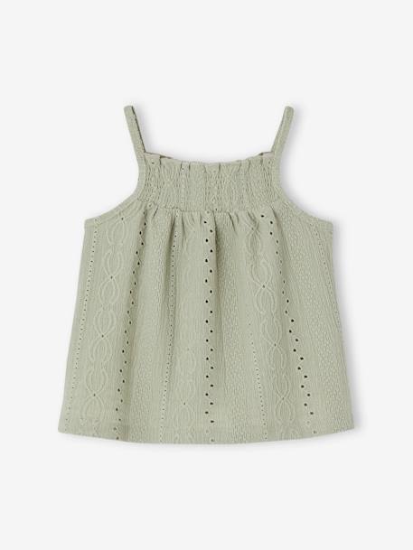 Strappy Fancy Knit Top for Babies sage green 