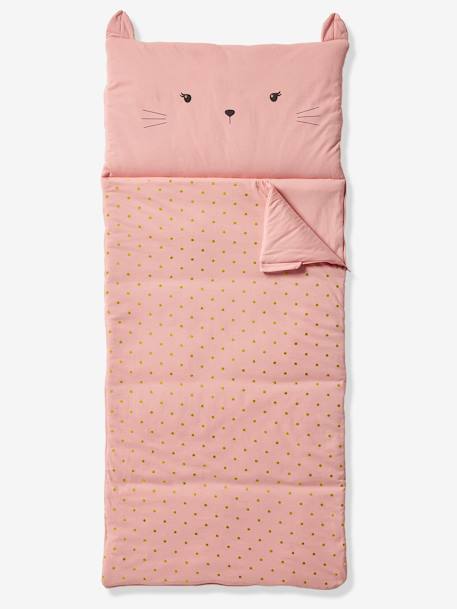 Cat Sleeping Bag, with Recycled Cotton rose 