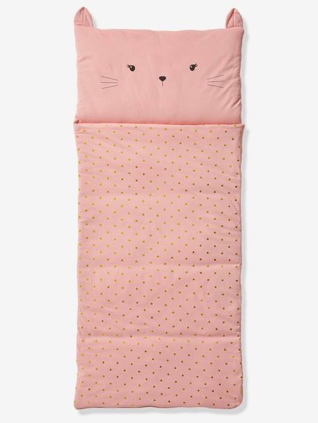 Cat Sleeping Bag, with Recycled Cotton rose 