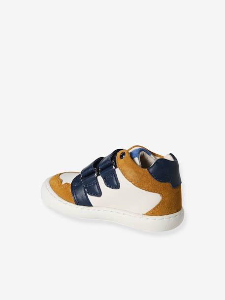 Hook-&-Loop Leather Trainers ecru 