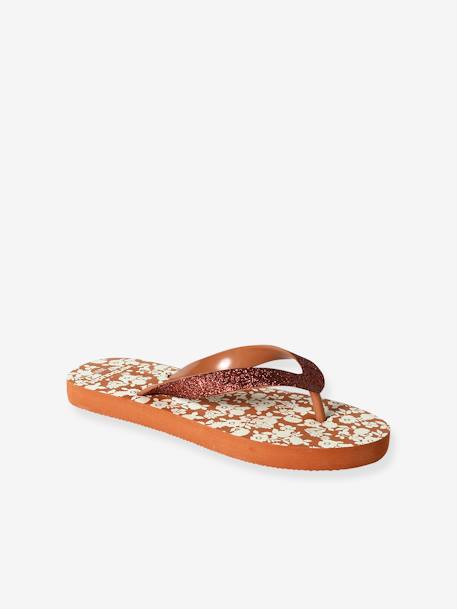 Printed Flip-Flops for Children printed brown 