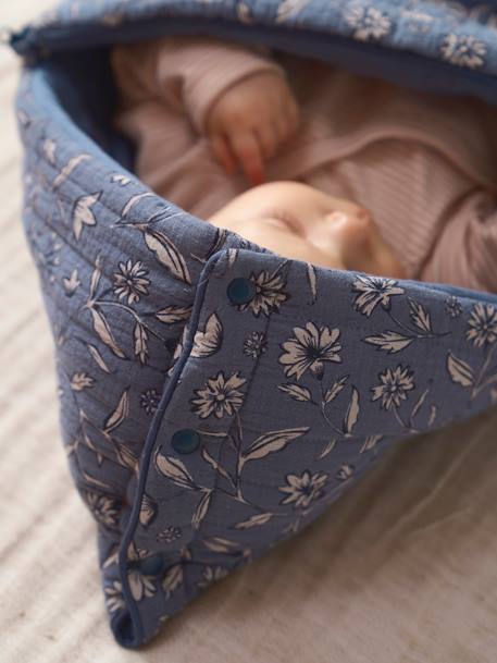 Baby Nest in Cotton Gauze crystal blue+printed blue+WHITE MEDIUM ALL OVER PRINTED 