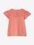 T-Shirt for Girls, with Broderie Anglaise and Ruffled Sleeves BLUE MEDIUM SOLID+coral+fuchsia+Light Green+mauve+White 