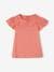 T-Shirt for Girls, with Broderie Anglaise and Ruffled Sleeves BLUE MEDIUM SOLID+coral+fuchsia+Light Green+mauve+White 