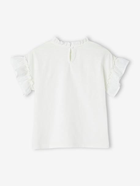 Two-Tone Blouse for Girls ecru 