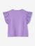 T-Shirt with Embroidered Flowers & Ruffled Sleeves for Girls violet 