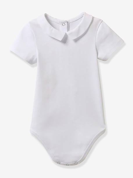 Bodysuit with Small Collar, in Organic Cotton, by CYRILLUS for Babies white 