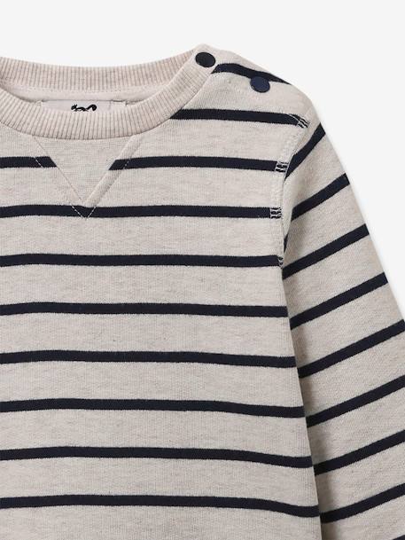 Striped Sweatshirt in Organic Cotton, by CYRILLUS striped navy blue 