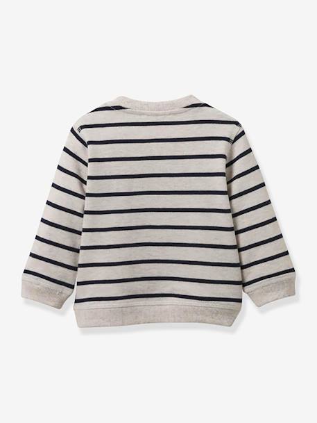 Striped Sweatshirt in Organic Cotton, by CYRILLUS striped navy blue 