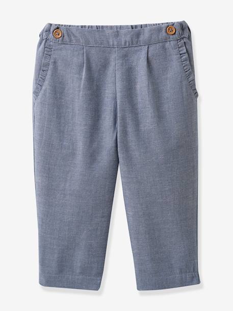 Trousers in Chambray for Babies, by CYRILLUS blue 