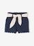 Cotton Gauze Shorts with Floral Belt for Babies apricot+ecru+navy blue 