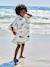 Bath Poncho with Recycled Cotton for Children, Sharks printed white 