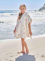 Hearts Bath Poncho with Recycled Cotton for Children