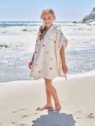 Bedding & Decor-Bathing-Hearts Bath Poncho with Recycled Cotton for Children