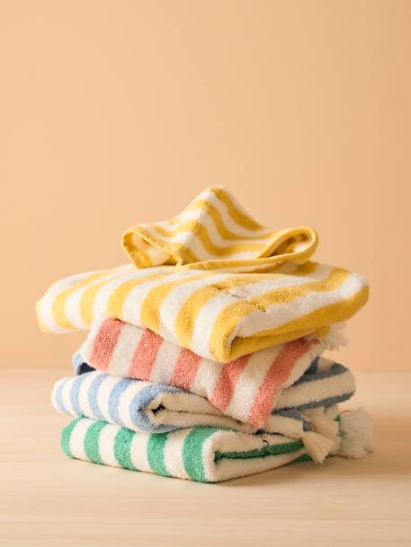 Bath Poncho for Children BLUE MEDIUM STRIPED+GREEN MEDIUM STRIPED+PINK MEDIUM STRIPED+striped yellow 