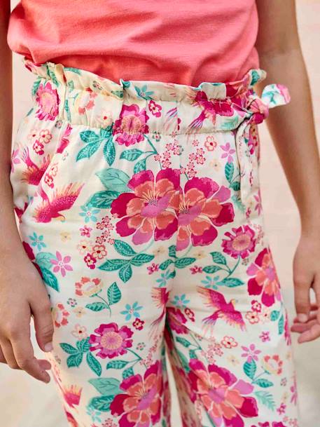 Floral Print Trousers ecru+multicoloured 