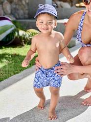 Swim Shorts with Stylised Flowers Print for Baby Boys