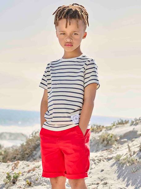 Chino Bermuda Shorts for Boys beige+BLUE MEDIUM SOLID WITH DESIGN+green+grey blue+red 